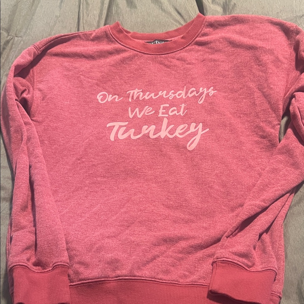Kittenish Pink Graphic Crew Neck Sweater